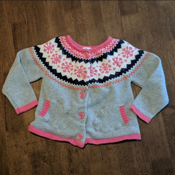 Gymboree Other - Gymboree Gray & Pink Winter Sweater